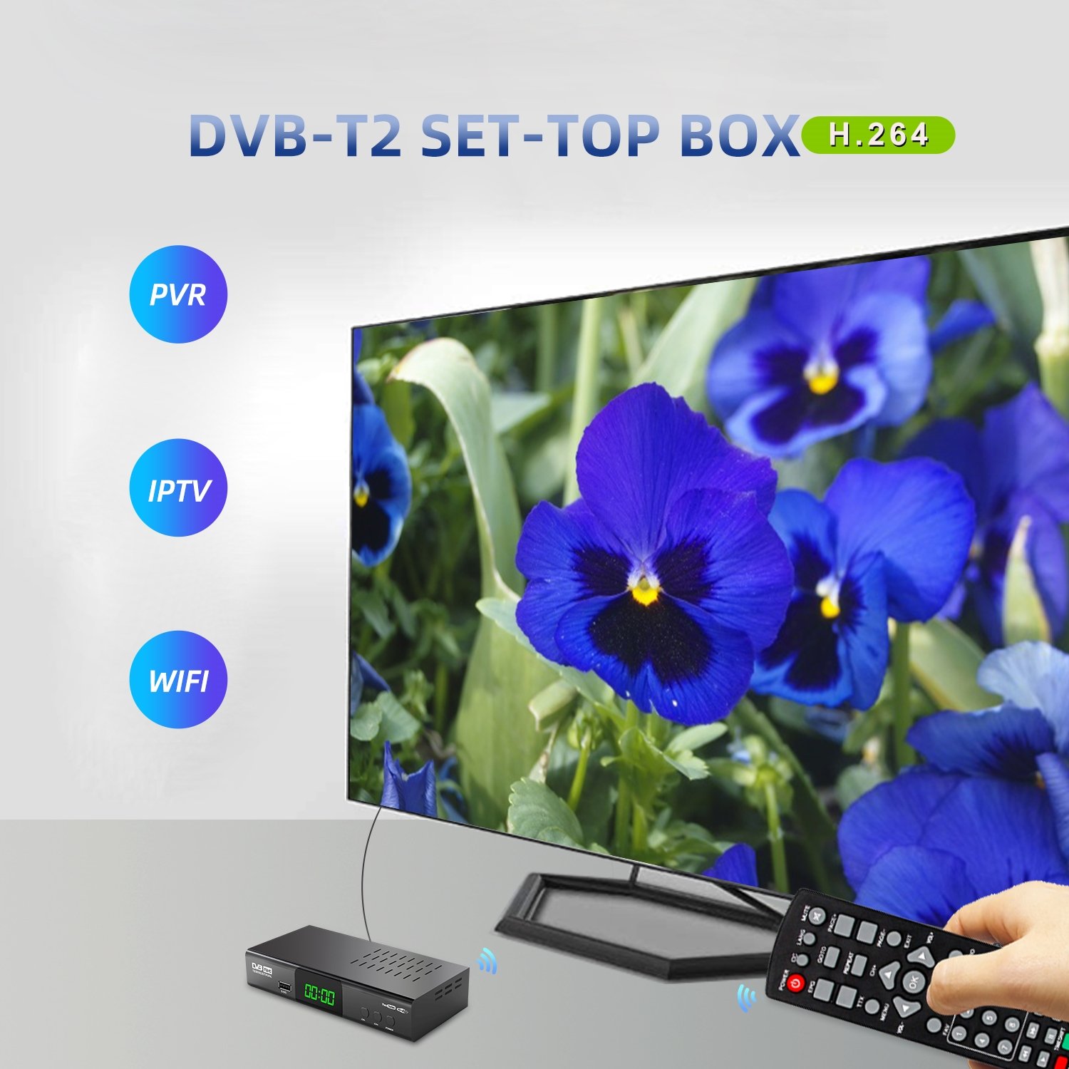 Junuo Set-Top Box Dvbt2 Tv Box Dvb T2 H.264 HD Terrestrial Tv Receiver set top box