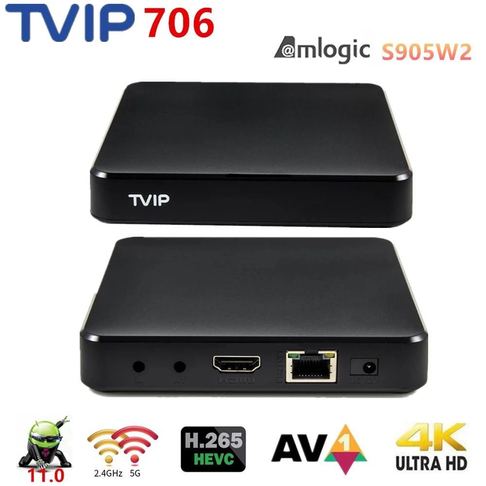 TVIP 706 2G 8G 4K with Dual wifi s-box IP-TV 4K HEVC HD tvip705 Android 11 Multimedia iptv Streamer TV Box