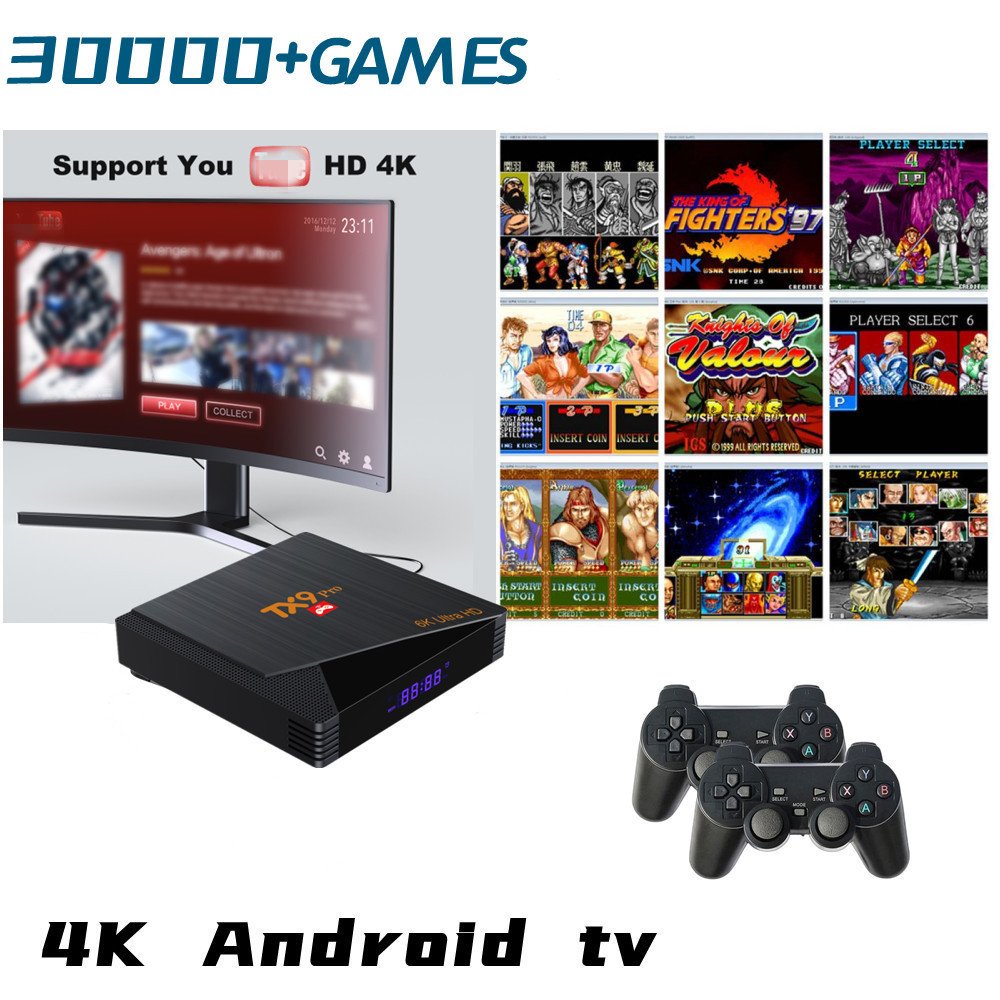 premium TX9 PRO android tv box Factory Bestseller game console 2-in-1 TV BOX high quality Games PSP video games set-top box