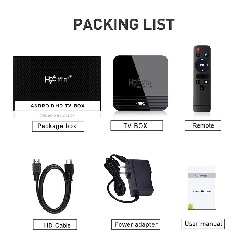 H96 MINI H8 Android TV Box 9.0 RK3228A 2G RAM 16G ROM Smart TV Box WIFI 4K Set-Top Box Support Youtube
