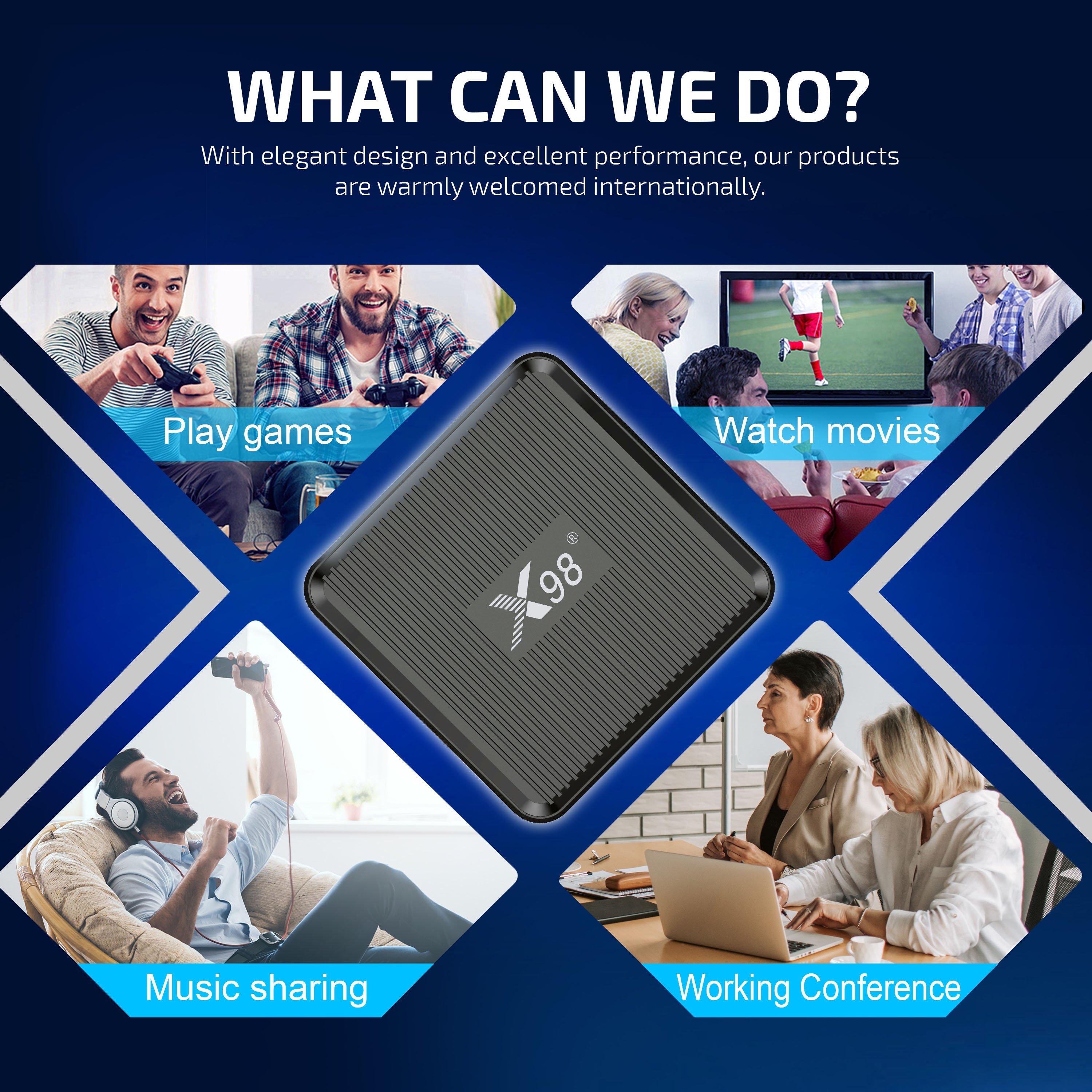 factory high performance S905W2 CPU X98Q Android 11 wifi 5G Set Top Box 1g 2g 8g 16g Ott for entertainment