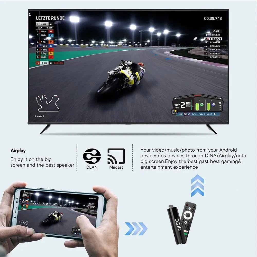 DQ10 4G+32G 2024 New Release Android 13 High-Definition 4K Quad Core TV Network Set-Top Box with Blue-tooth Voice WiFi Support