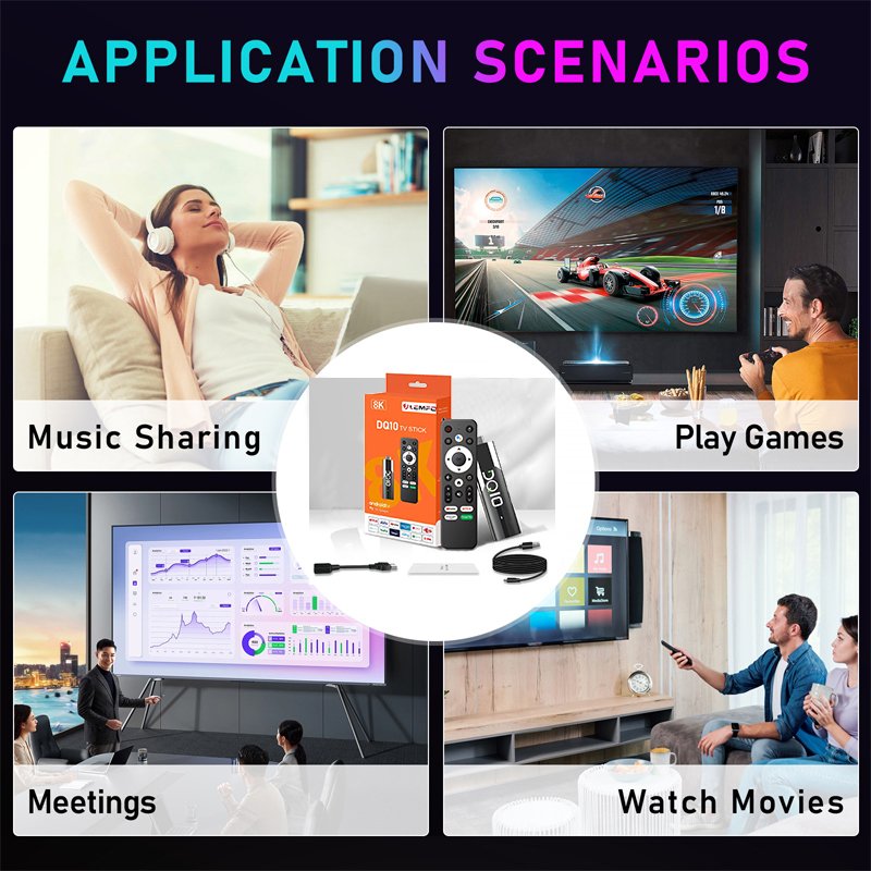 DQ10 4G+32G 2024 New Release Android 13 High-Definition 4K Quad Core TV Network Set-Top Box with Blue-tooth Voice WiFi Support
