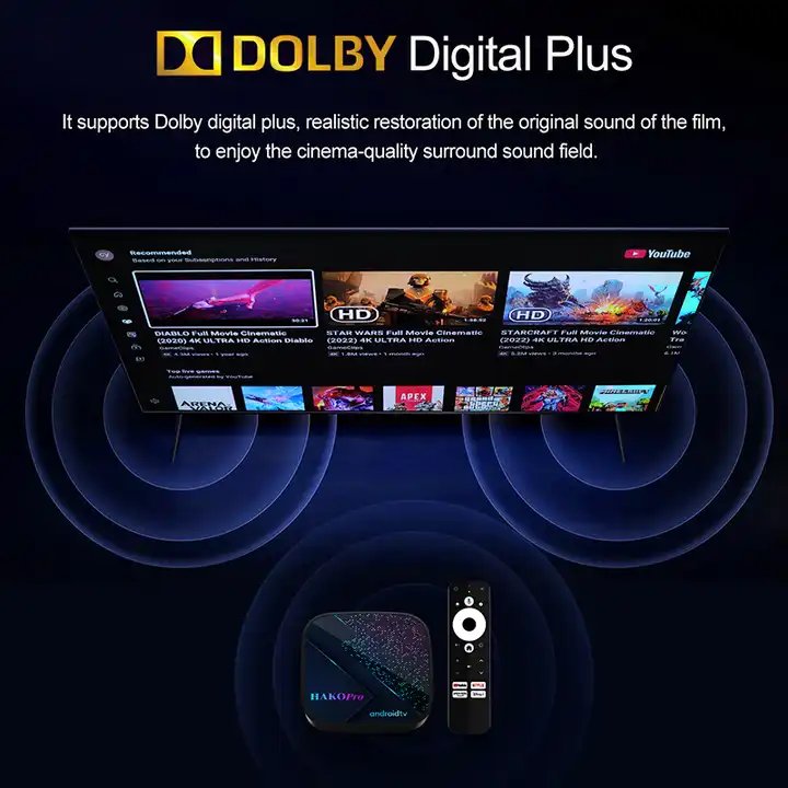 4gb 128gb Android Tv Box Smart TVBox 2.4G/5Ghz Wifi 6K HD H.265 4GB 32GB Media Player Set Top Box