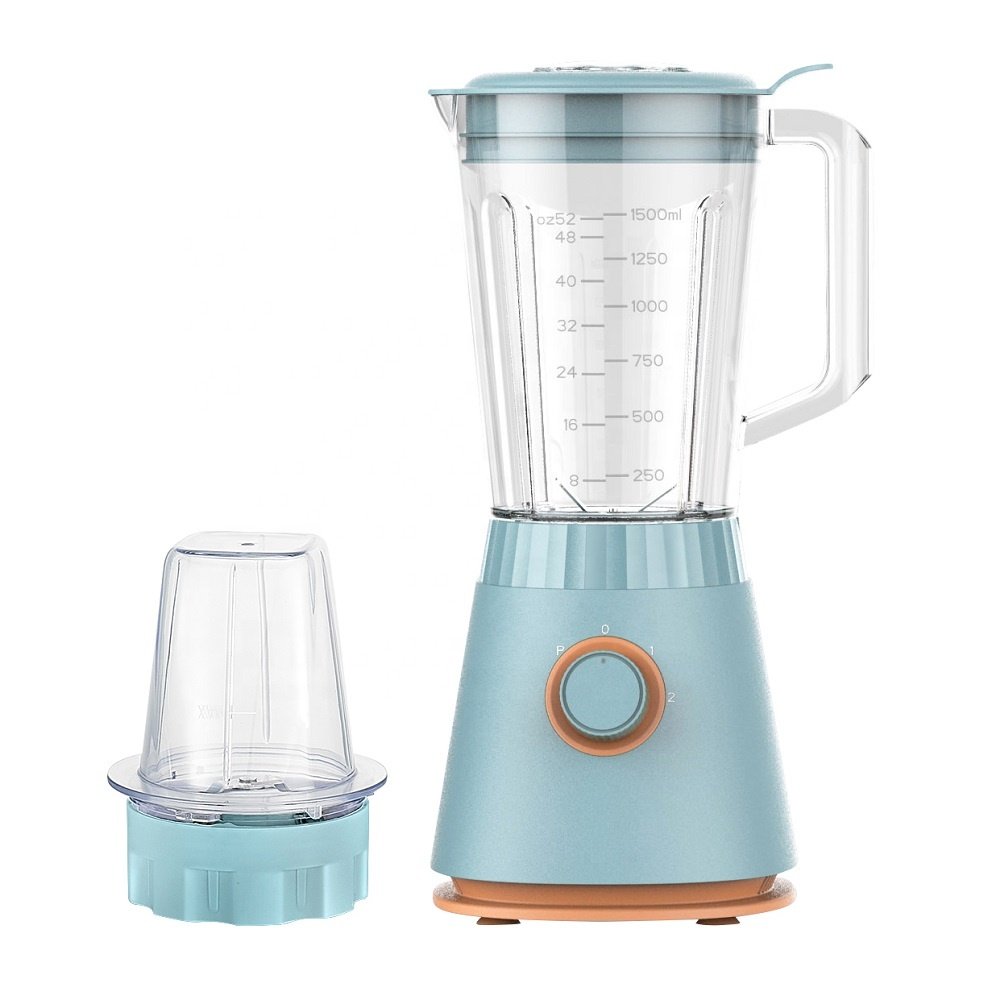 Countertop Blender Plastic Tabletop Smoothies Food Chopping Coffee Grinder Blender Electric Household Knob 600W Stainless Steel