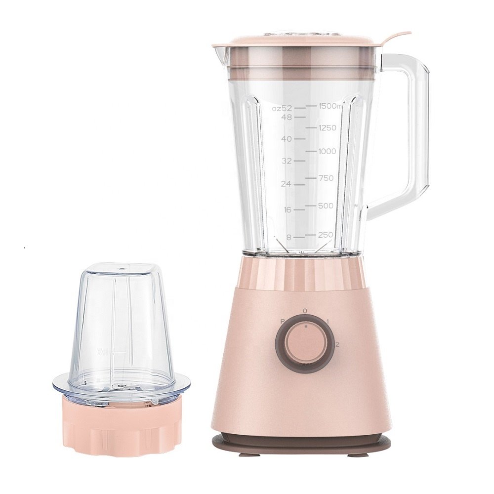 Countertop Blender Plastic Tabletop Smoothies Food Chopping Coffee Grinder Blender Electric Household Knob 600W Stainless Steel