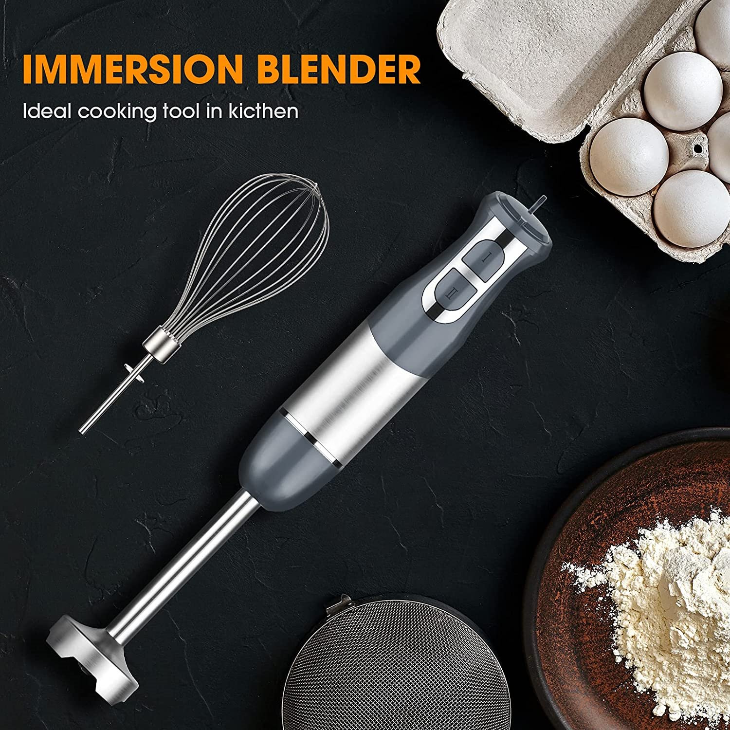 Custom Logo Electric Immersion Portable Handheld Stick Hand Mixer Blender Set For Kitchen