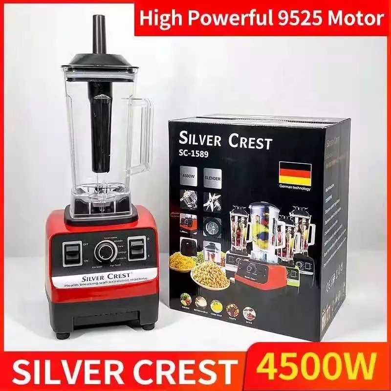Pure copper 4500W high quality large power commercial blender smoothie machine 2L, large capacity silver crest blender