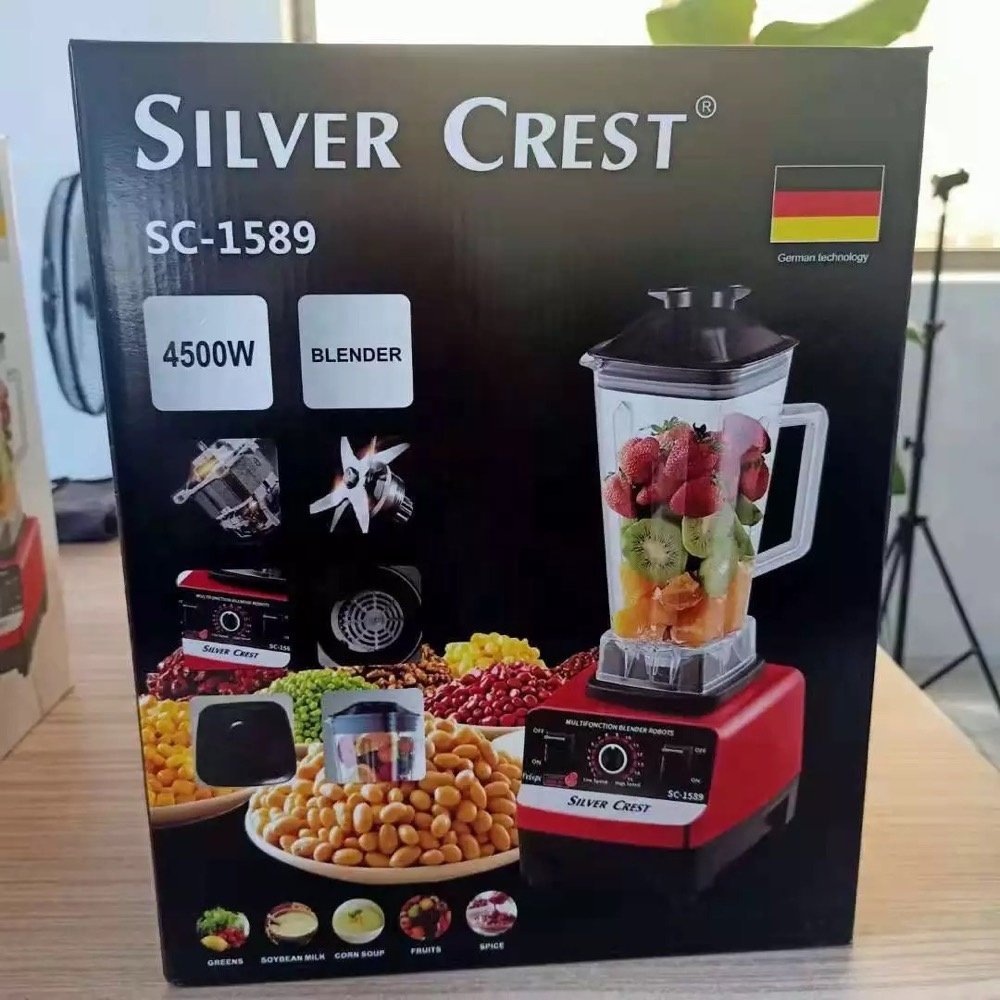Pure copper 4500W high quality large power commercial blender smoothie machine 2L, large capacity silver crest blender