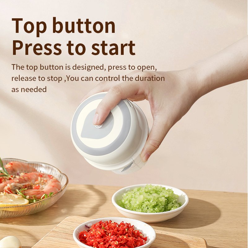 Multipurpose Vegetable Ginger Onion Garlic Blender Chopper Premium Automatic Wireless Mini Electric Garlic Press Crusher