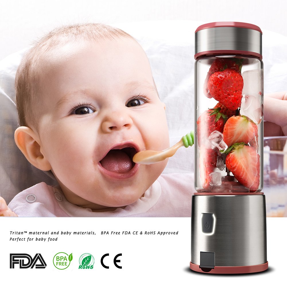 Classic color usb portable smoothie blender juicer with 6 blades blender juicer portable battery mini blender
