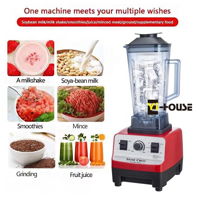 2023 New Design Crest Electric Food Blender 5500W High Speed Multi-Function Double Cup Fruit Mixer Plastic Household Hotel Use