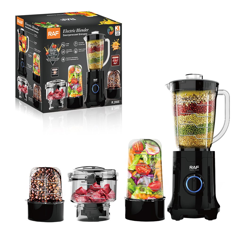 RAF Multifunction 4 in 1 Grinder Food Processor Yam Pounder Ice Crush Maker Blender Juicers Three Cups Smoothie Blender