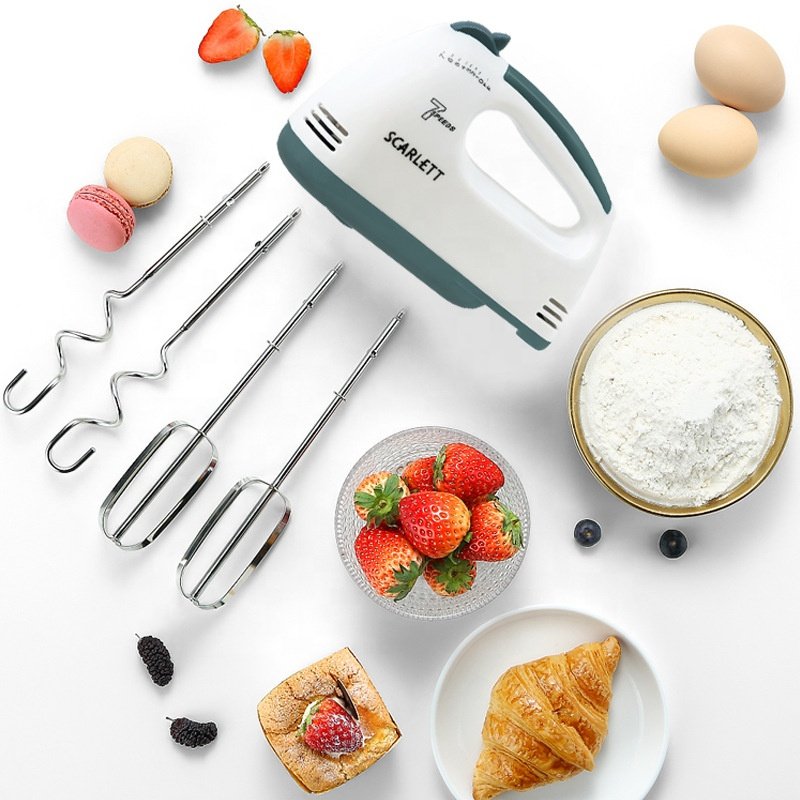 Hand Mixer 150W Mini Handheld Cream Blender Egg Beater Cheap Electric 7 Speed Variable Speed Plastic OEM Food Process 0.95kg