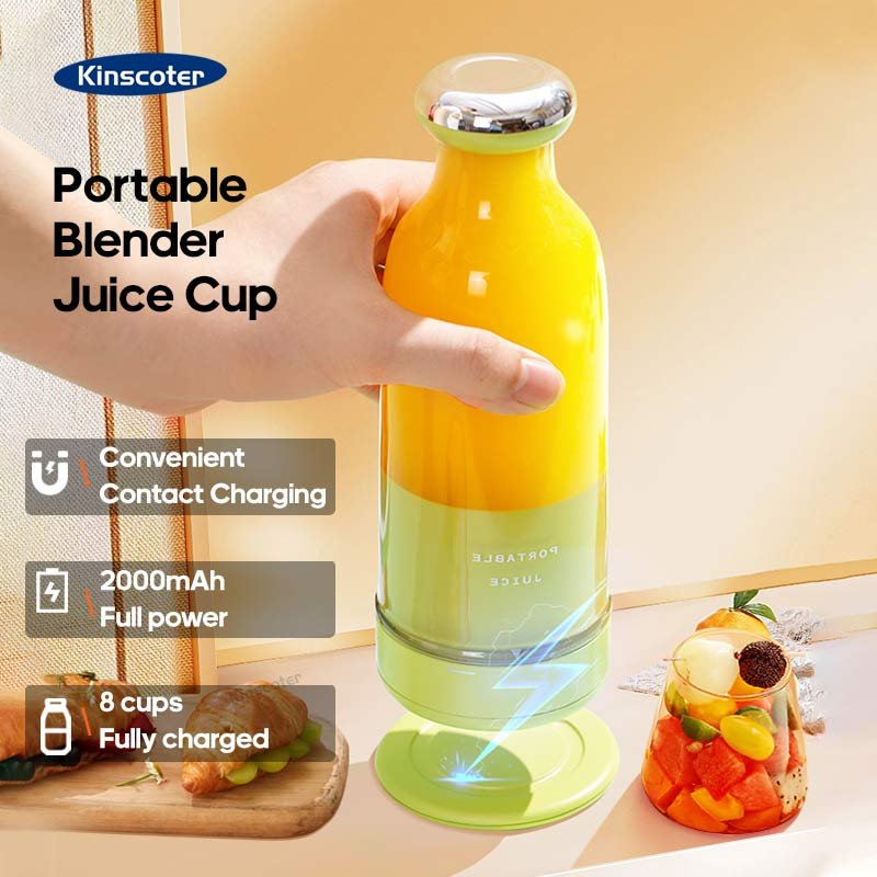 Newly Design Household Portable Smoothie Blender Juicer 2000mAh Electric Fruit Mixer 6 Blades 300ml Juicer Cup