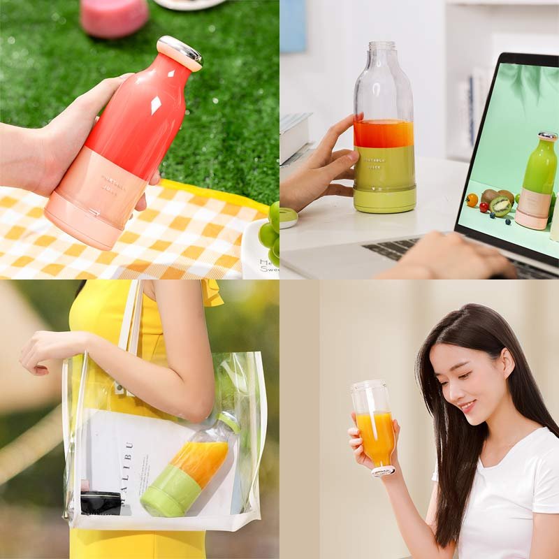 Newly Design Household Portable Smoothie Blender Juicer 2000mAh Electric Fruit Mixer 6 Blades 300ml Juicer Cup