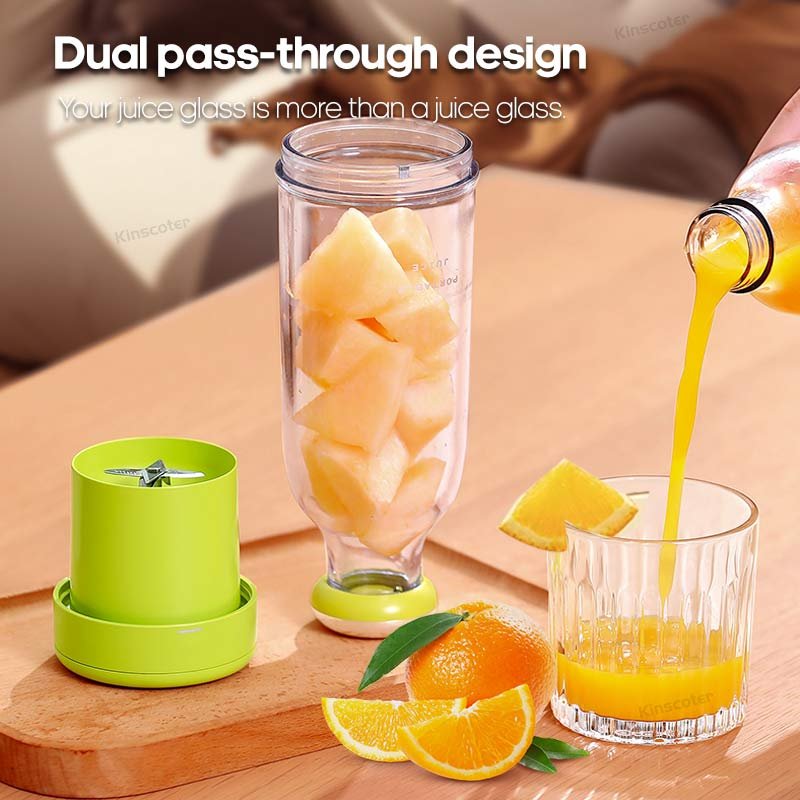 Newly Design Household Portable Smoothie Blender Juicer 2000mAh Electric Fruit Mixer 6 Blades 300ml Juicer Cup