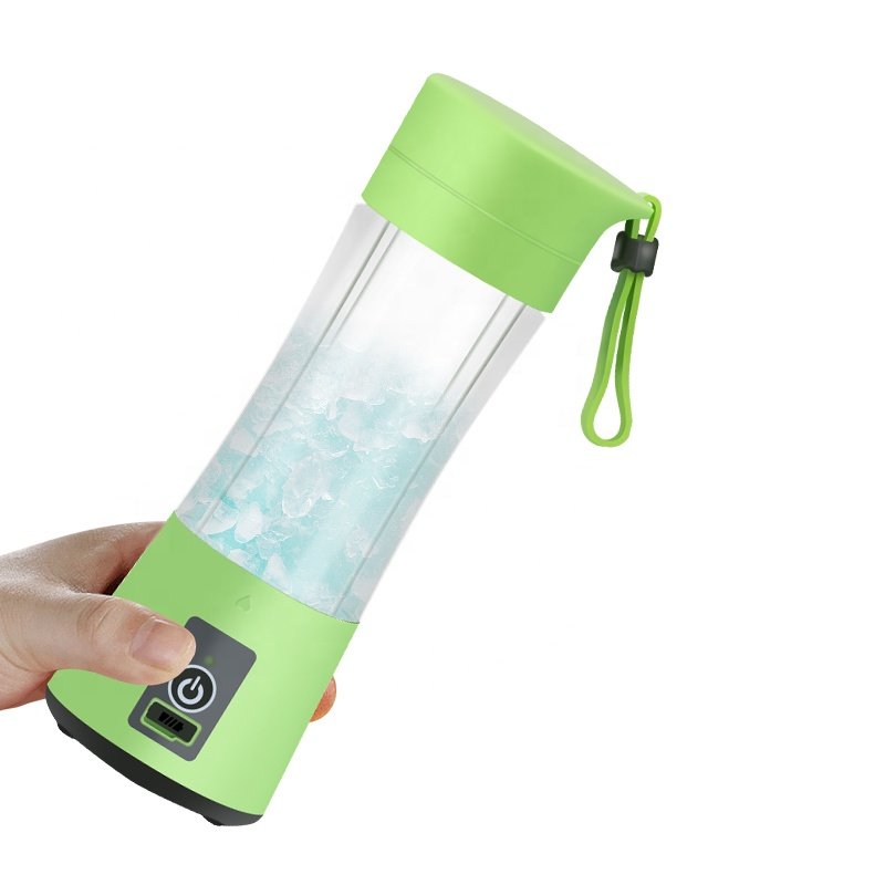 HSUEL Portable Mini Travel Blender 6-Blade Personal Fruit Juicer USB Battery Power Stainless Steel Household Car Outdoor Use