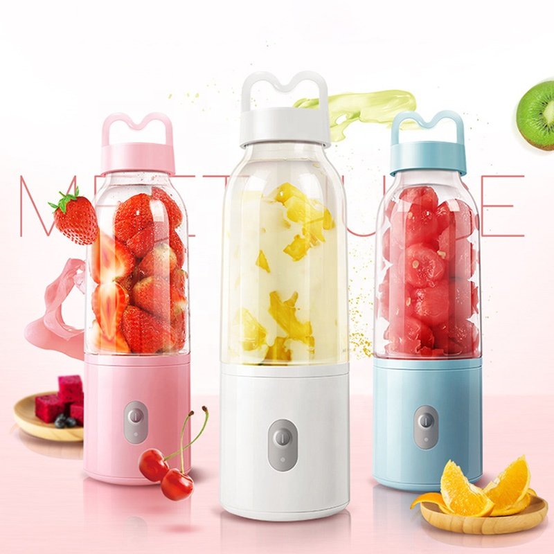 500ml White Slick Rechargeable Portable Blender Daily Juice Bottle Dropshipping