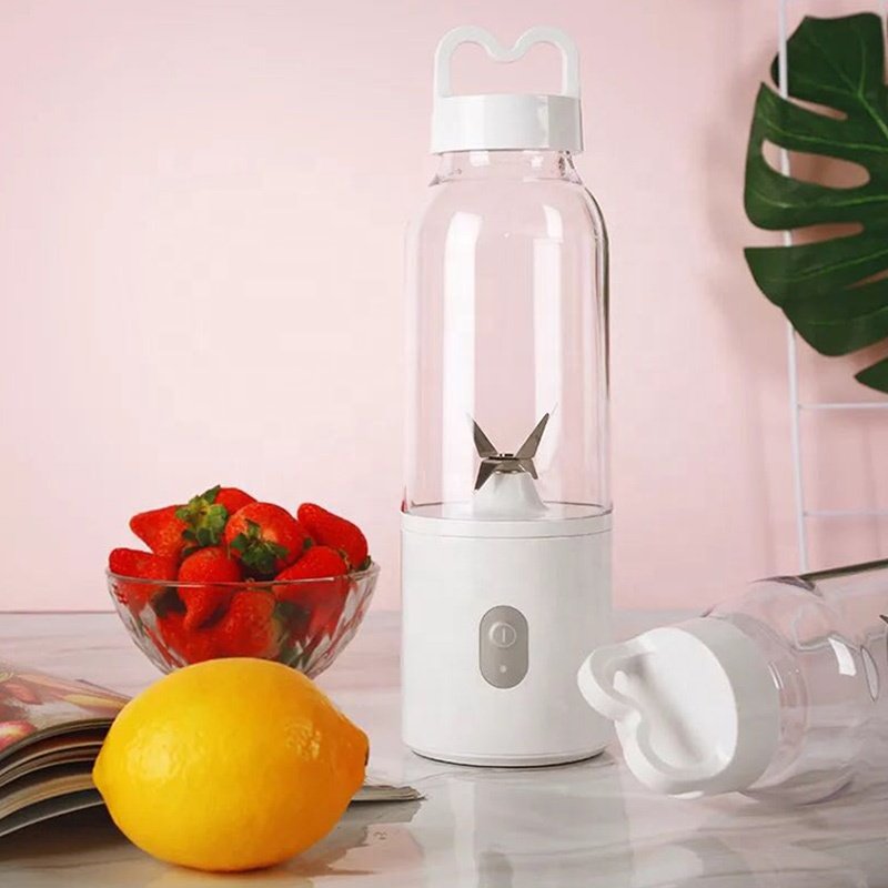 500ml White Slick Rechargeable Portable Blender Daily Juice Bottle Dropshipping