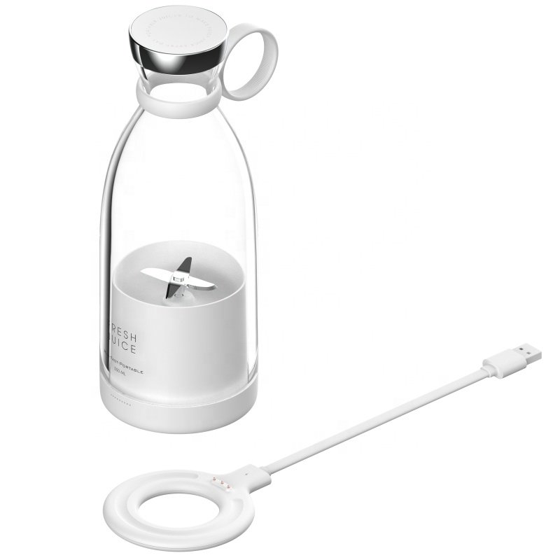 White color USB portable blender rechargeable wireless mini juicer bottle 7.4V cup personal blender mixer travel bottle