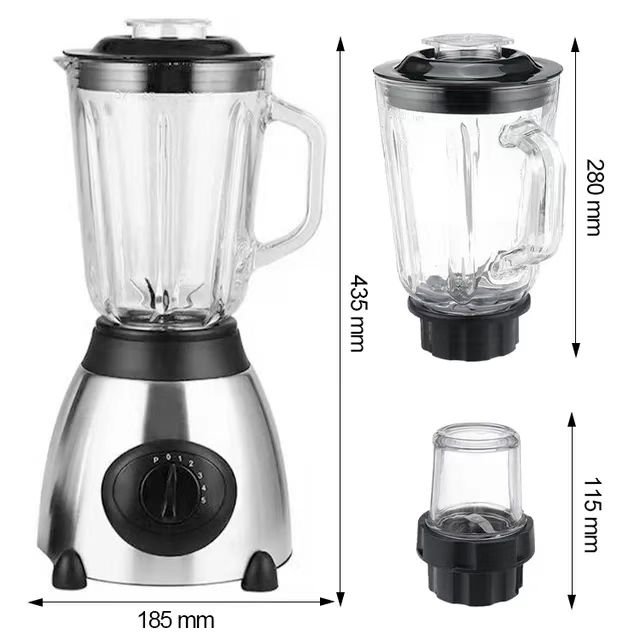 1.5L Kitchen Appliances Stainless Steel Container Juice Blender 2-in-1 Food mixer Blender glass cup blender