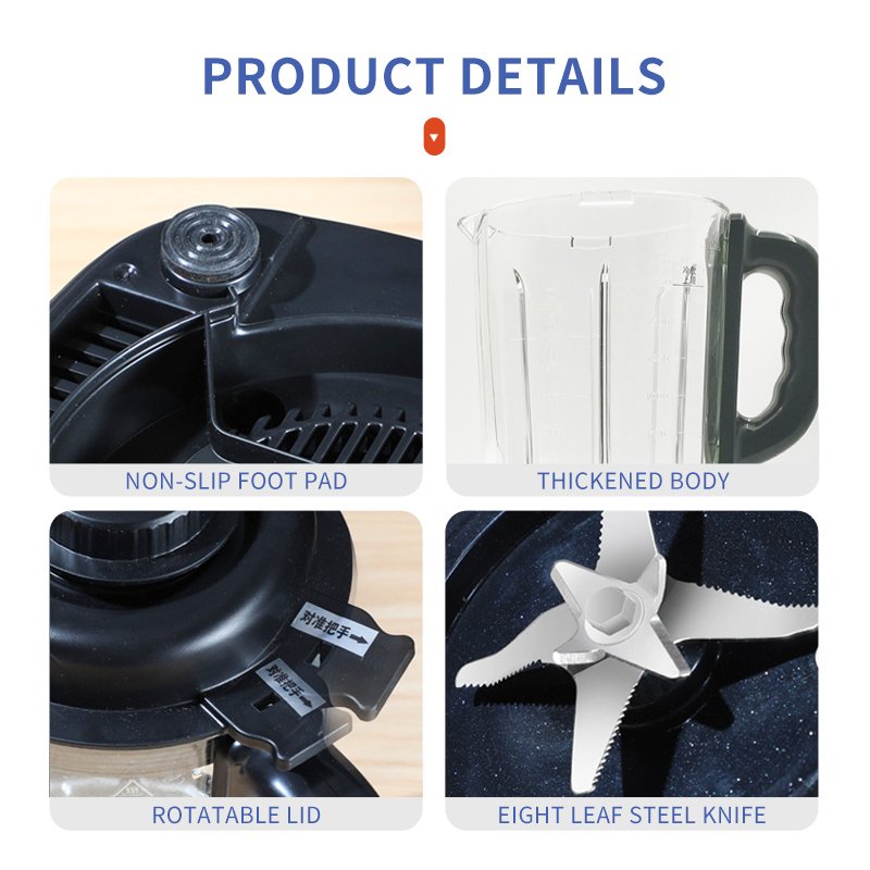 1.75L 1100W Licuadora High Quality Kitchen Small Glass Electric Food Chopper Blenders Mixer Machine