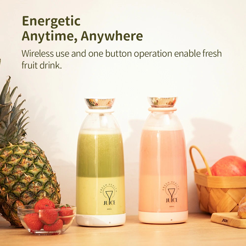 500ml 6 Blades Fresh Fruit Juicer Blender Portable Electric Personal Blenders Smoothie Juicers Bottle