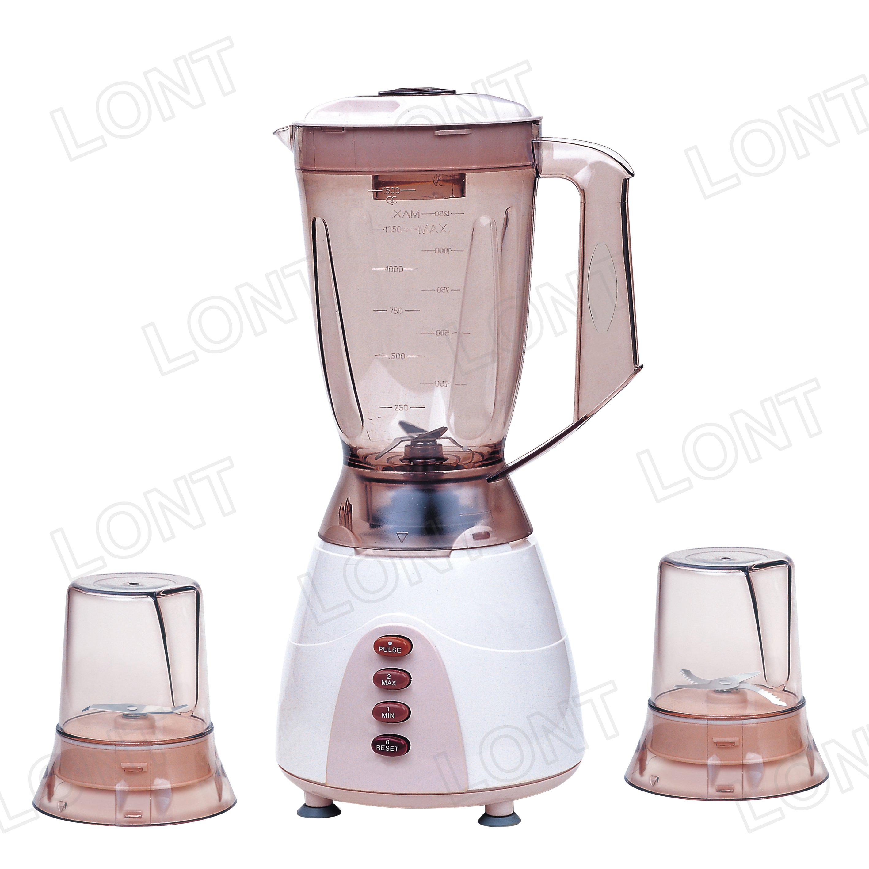 Pink with Two Cup and Push Botton and 1.5L Unbreakable Home Electric Food Mixer and Blender