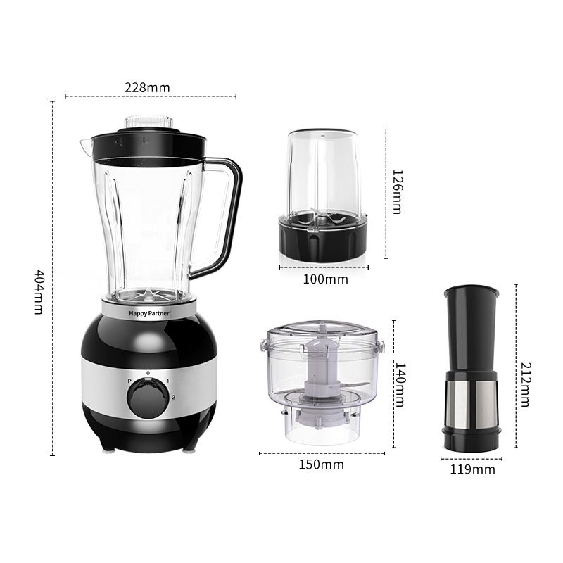 HappyPartner 600W 4 in 1 Blender Hot Sale 220V Personal Food Processor Stainless Steel Mixing Multi-Fruit Mixer Household Use