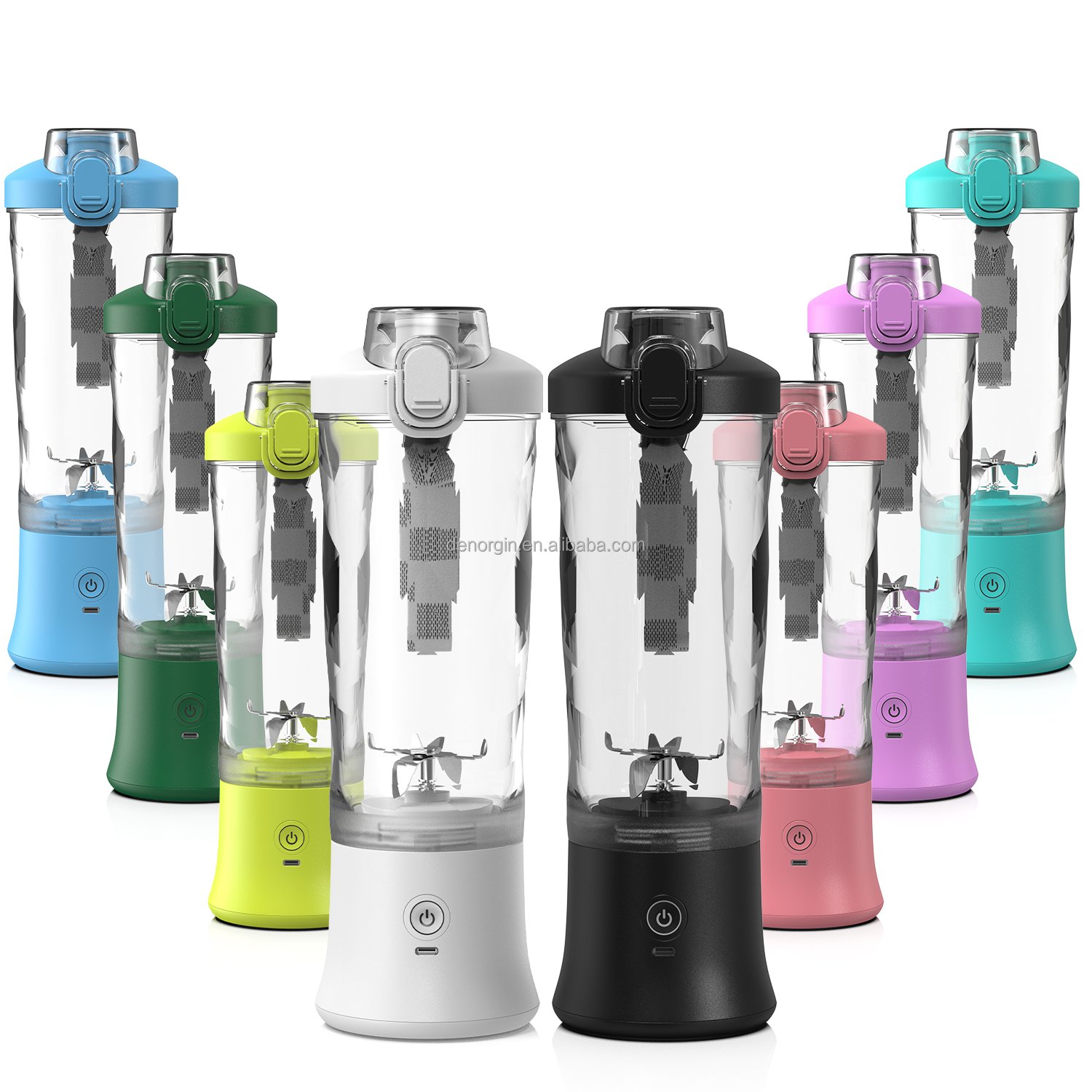 600ML Big Capacity Rechargeable Waterproof Hand Blender Powder Portable USB Blender With Drink Lid Portable Juice Blender