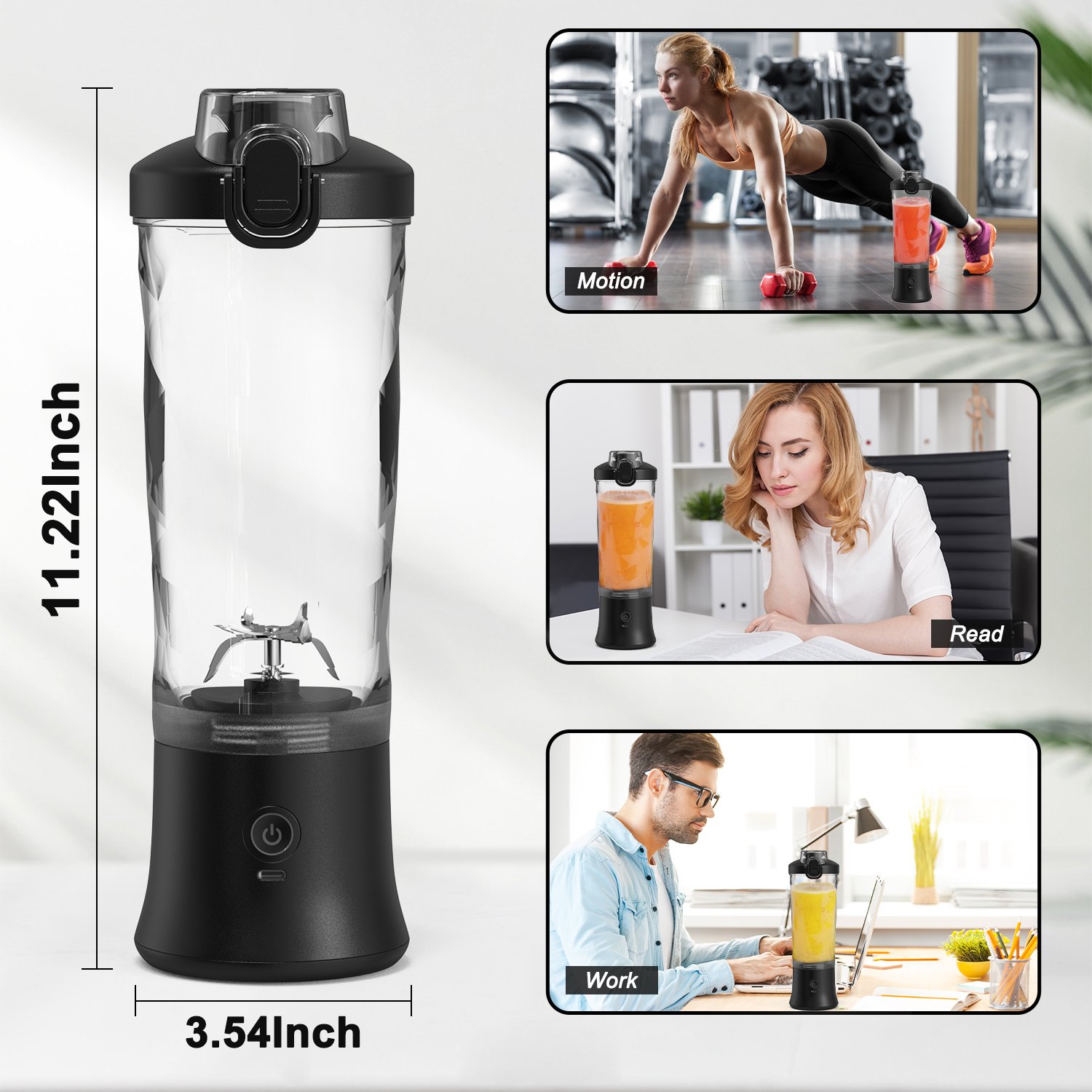 600Ml Portable Blender Wireless Charger Usb Mini Juicer Cup Portable Juicer Blender