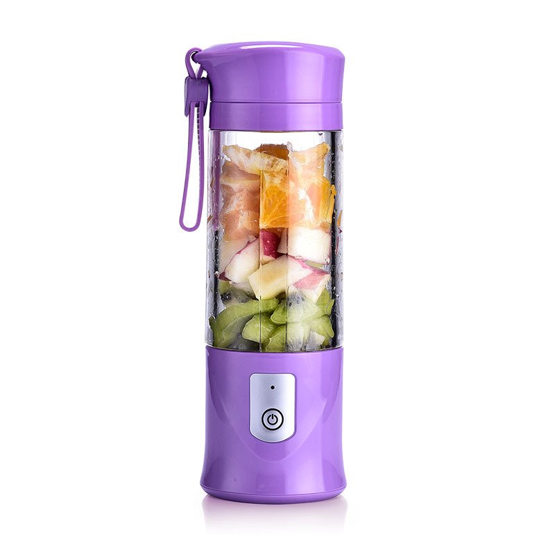 Usb Rechargeable High Quality Mixing Cup Portable Mini Fruit Plastic Juicer Blender With 6 Blades In 3d