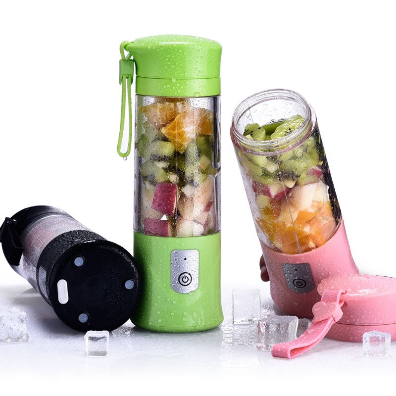 Usb Rechargeable High Quality Mixing Cup Portable Mini Fruit Plastic Juicer Blender With 6 Blades In 3d
