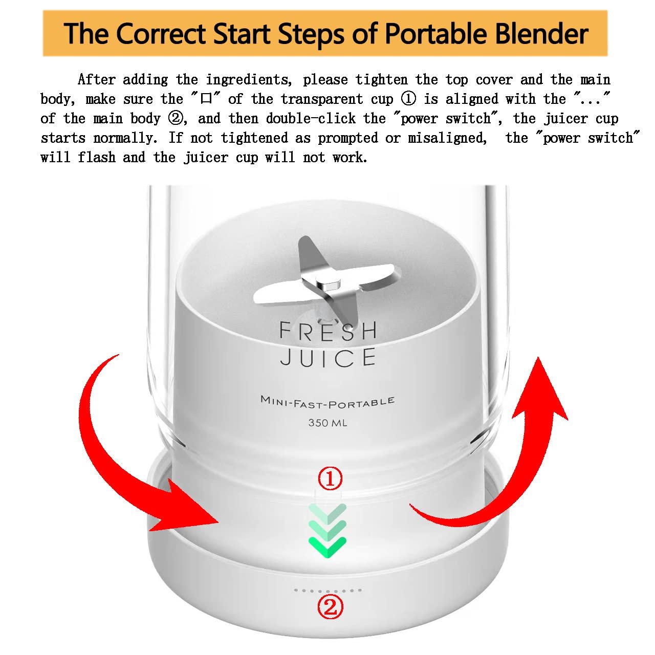 350ml Portable Juicer USB Rechargeable Wireless Blender Machine Mixer Mini Maker Fast Food Processor Mobile Mixer
