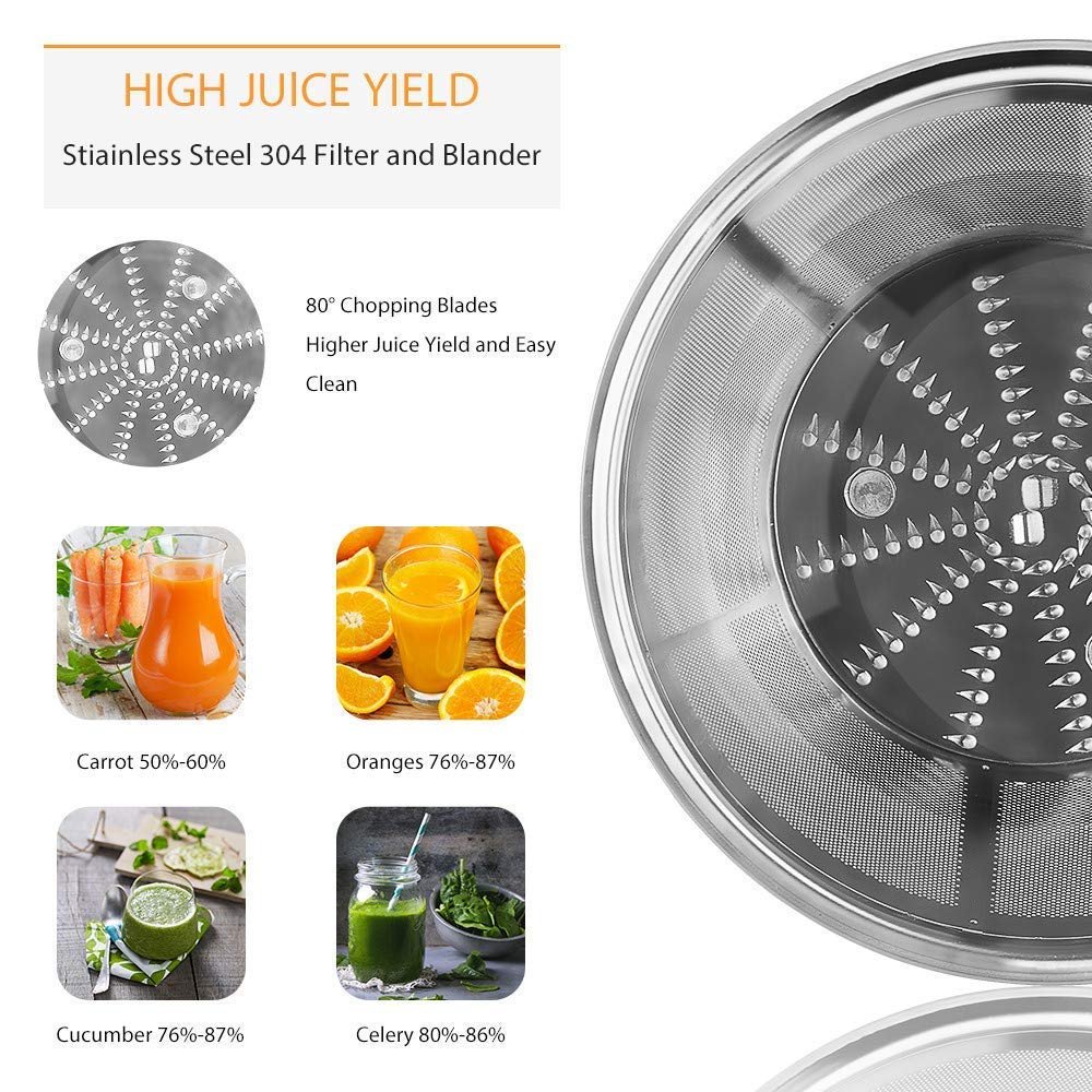 Home Electric Automatic Cold Press Apple Orange Carrot Sugarcane Juicer Machine Fresh Juicer Blender