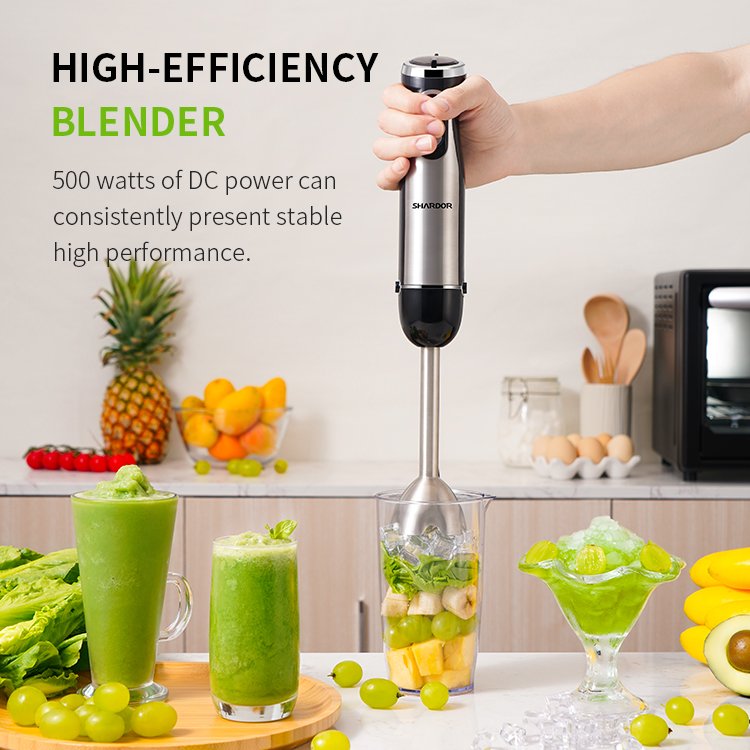 Multifunction Immersion Hand blender Powerful Stainless Steel Stick Blender 4 Sharpe Blade Whisk Smoothie Handheld Stick Blender