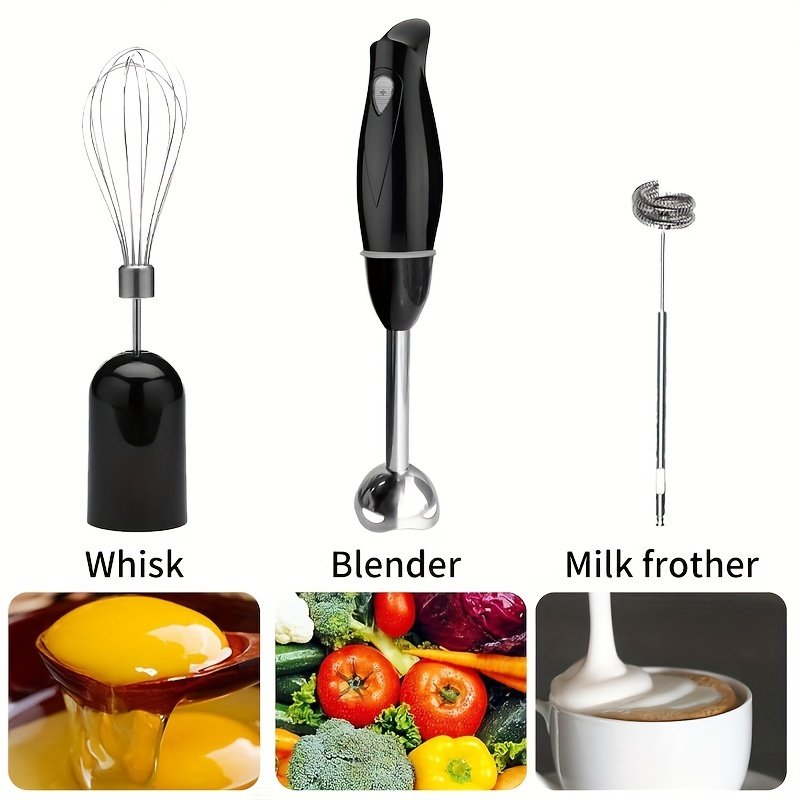 PANCERKA 3 in 1 Electric food vegetable Blender 600w Handheld Home Use 4 Blades Hand Mixer for Kitchen Fast Easy Clean Blender
