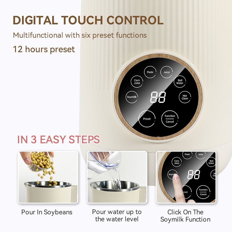 600ML Mini soup cooker heating blender Soybean machine soymilk plant based vagan nut milk maker automatic soy Milk Maker