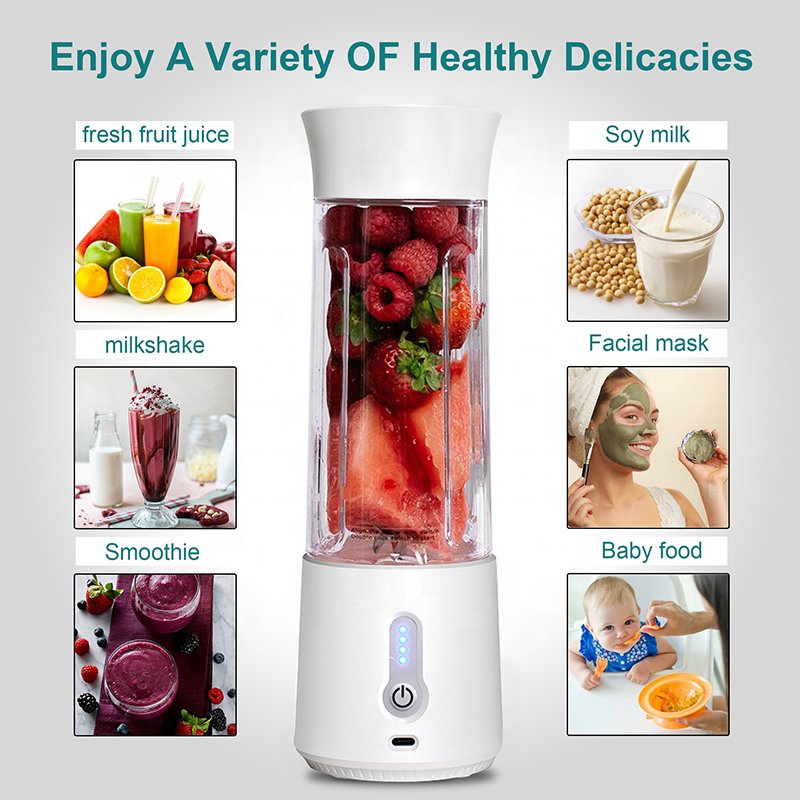 Mini Juicer Blender BPA Free Safety Lock USB Charging Blender 4000mAh Battery Electric Blender