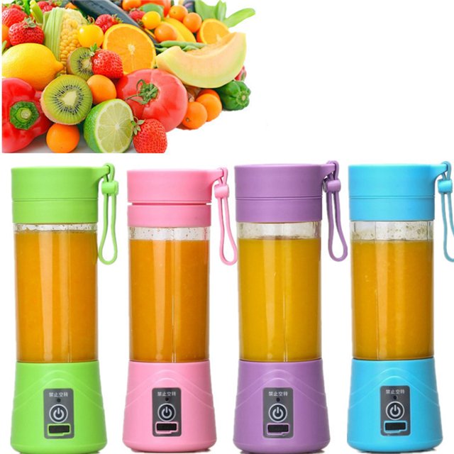 J403 Free Sample Plastic Mini Ice Bottle Blender Home USB 6 Blades Juicer Cup Machine Portable Fruit Juice Blenders