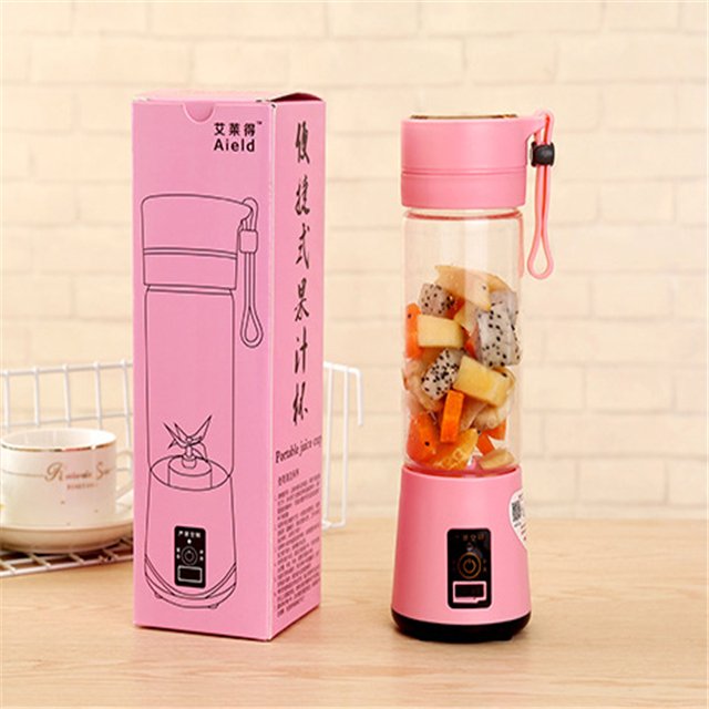 J403 Free Sample Plastic Mini Ice Bottle Blender Home USB 6 Blades Juicer Cup Machine Portable Fruit Juice Blenders