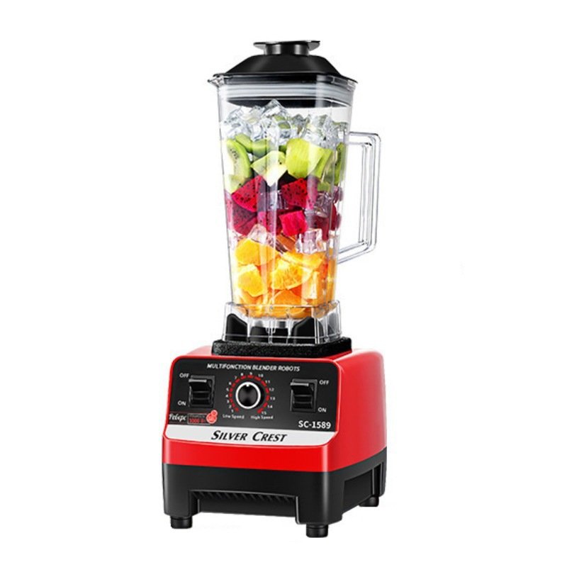 USB High-Speed 4500 RPM Commercial Silver Crest Blender 2L Capacity 2-in-1 Industrial Ice Fruits Breaking Machine Household Use