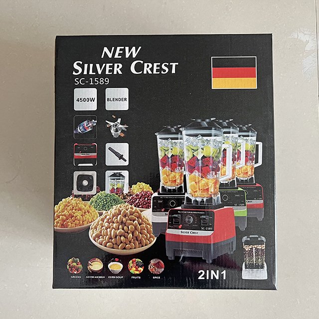 4500W 2.5L 2 in 1 Industrial Silver Crest Blender Heavy Duty Commercial Juicer Blender Machine