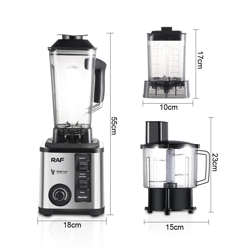 New 3 in 1 Electric Blender Countertop Stainless Steel Blade Smoothies for Fruit Meat Beans