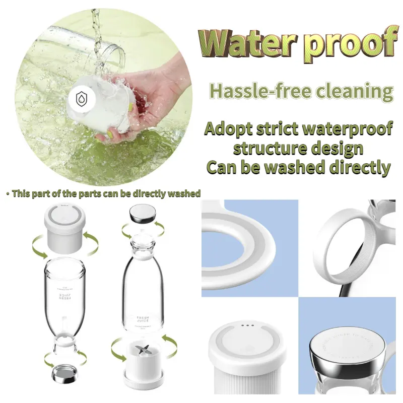 Fresh Juice Blender Portable Blender 350Ml Wireless Rechargeable Usb Juicer Cup Fruit Mixer Smoothie Juicer Blender