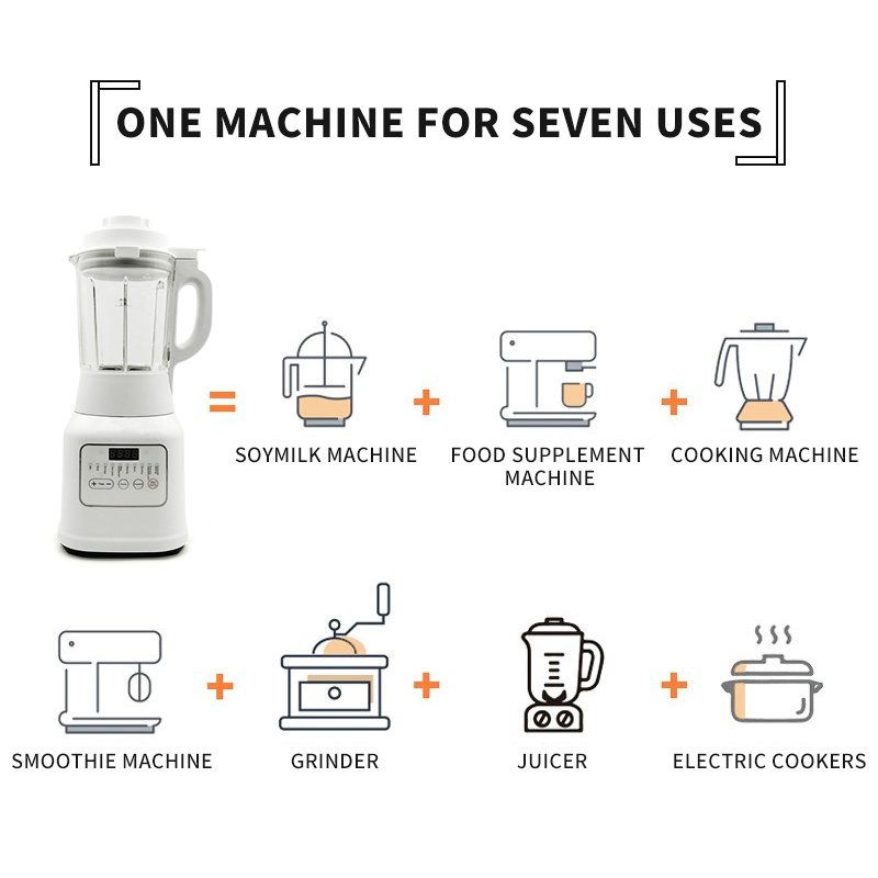 Kitchen Table High Speed Electric Blender Juicer Smart Digital Multipurpose Power Blender Glass