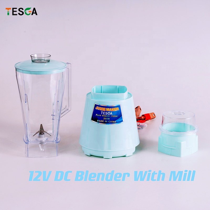 new design blender dc 12v with mill for fruit/ meat/chili/Coffee beans powered battery 12v