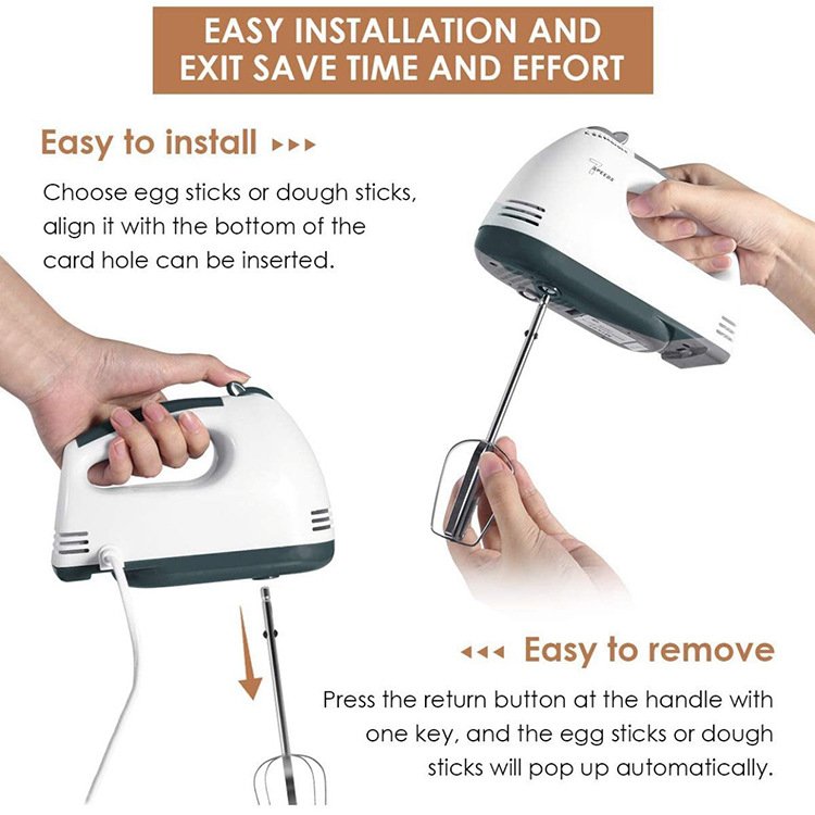 7 Speed Hand Mixer Kitchen Grinder Egg Beater Whisk Batter Electric Hand Mixer Blender