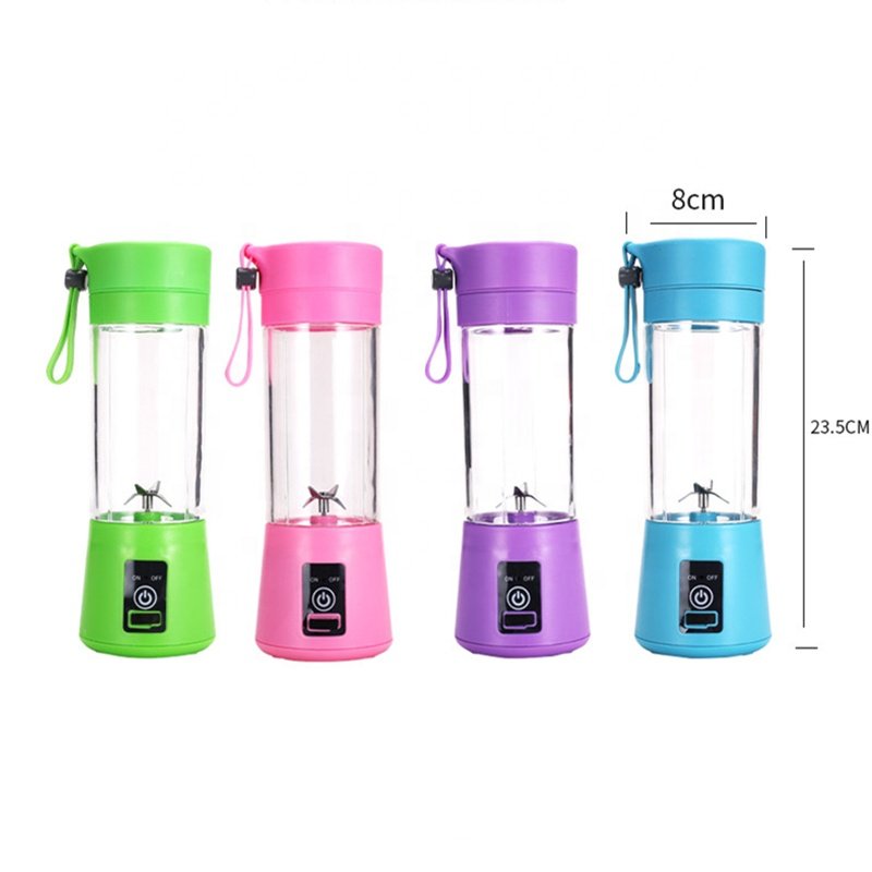 Lenrood Juicer LR-03 Portable USB 380ML portable Six Blades Juicer Cup Machine Rechargeable Fruit Juice Portable Blenders